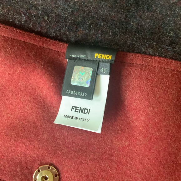 Fendi red short colorblock wool jacket 40 - Picture 13 of 14